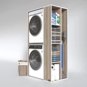 Kenzlife çamaşır-kurutma makinesi dolabı demyan crd 180*090*60 banyo kapaksız arkalıksız thumbnail 2