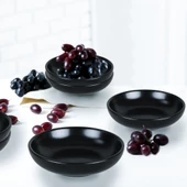 Keramika Mat Siyah Halka Çerezlik/Sosluk 13 Cm 6 Adet - 5
