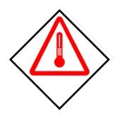 ADR Yüksek Sıcaklık Uyarı Levhası Alüminyum 30 x 30 cm thumbnail 1