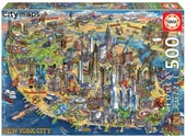 Educa 500 Parça New York Şehir Haritası Puzzle - 1