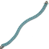 Gümüş Turkuaz Taşlı Gurmet Zincir Bileklik thumbnail 2