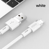 Joyroom S-1224N2 1.2M 2.4A iPhone USB-Lightning Silikon Data ve Şarj Kablosu Beyaz - 2