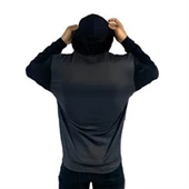 Kolları Siyah Spor Gri Sweatshirt thumbnail 3