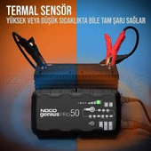 NOCO GENIUSPRO50 6V/12V/24V 1000A Akıllı Akü Şarj ve Akü Bakım/Desülfatör/Power Supply - 8