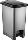 BvLX Slim Pedallı Plastik Çöp Kovası Siyah Kapaklı 15 lt - 2