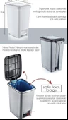 BvLX Slim Pedallı Plastik Çöp Kovası Siyah Kapaklı 60 lt - 2