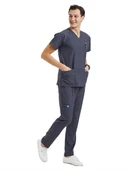 BASIC- Erkek Likralı Koyu Gri Üniforma Takımı thumbnail 2