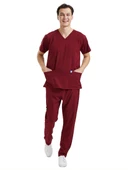 BASIC- Erkek Likralı Bordo Üniforma Takımı thumbnail 1