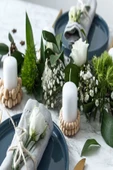 Dekoratif Ahşap Boncuklu Mumluk 2li Set - 3