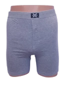 X-MAN 704 ERKEK STRETCH BACAĞI SARAN DÜZ RENK UZUN BOY BOXER - 2