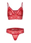YENİ İNCİ SEVGİLİLER GÜNÜ KIRMIZI BRALET DANTEL ÇAMAŞIR TAKIM - 1