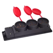 Trifaze 3'lü Kauçuk Grup Priz 25 A Sanayi Dış Ortam Çoklayıcı Çoklu Fiş Sağlam Kablosuz Su Geçirmez thumbnail 2