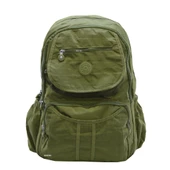 Klinkır Bayan Sırt Çantası Çok Cepli Yağmura Dayanıklı Hafif Kumaş Yeşil Renk Okul Çantası - 1