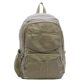 Klinkır Bayan Sırt Çantası Çok Cepli Yağmura Dayanıklı Hafif Kumaş Yeşil Renk Okul Çantası - 6