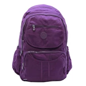 Klinkır Bayan Sırt Çantası Çok Cepli Yağmura Dayanıklı Hafif Kumaş Yeşil Renk Okul Çantası - 8