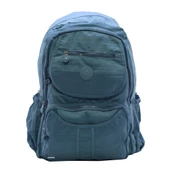 Klinkır Bayan Sırt Çantası Çok Cepli Yağmura Dayanıklı Hafif Kumaş Yeşil Renk Okul Çantası - 9