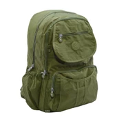 Klinkır Bayan Sırt Çantası Çok Cepli Yağmura Dayanıklı Hafif Kumaş Yeşil Renk Okul Çantası - 2