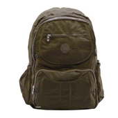 Klinkır Bayan Sırt Çantası Çok Cepli Yağmura Dayanıklı Hafif Kumaş Yeşil Renk Okul Çantası - 11