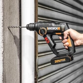 Worx Wx390.9 20Volt 1.2J Profesyonel Sds-Plus Pnömatik Şarjlı Matkap + 8 Adet Uç + Mandren (Akü Dahil Değildir) - 5