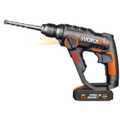 Worx Wx390.1 20Volt 2.0Ah. Li-İon 1.2J Profesyonel Sds-Plus Pnömatik Çift Akülü Şarjlı Matkap + 8 Adet Uç + Mandren - 2