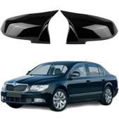 Skoda Super B 08-15 Araca Özel Batman Yarasa Ayna Kapağı Pianoblack - 1