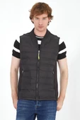 Erkek Regular Fit Bomber Yaka Fermuarlı Cepli Şişme Rahat Spor Yelek - 1