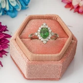 Oval Yeşil Zirkon Taşlı Tektaş Gümüş Bayan Yüzük thumbnail 5