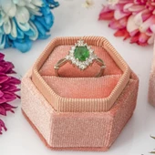 Oval Yeşil Zirkon Taşlı Tektaş Gümüş Bayan Yüzük thumbnail 7