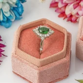 Oval Yeşil Zirkon Taşlı Tektaş Gümüş Bayan Yüzük thumbnail 2