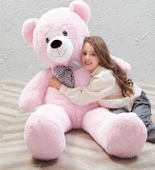 Sevgiliye Özel- Papyonlu 140 Cm Dev BOY Sevimli Peluş Koca Ayı - % 100 Yerli, Pelüş Ayıcık - 12