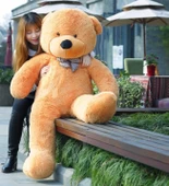 Sevgiliye Özel- Papyonlu 140 Cm Dev BOY Sevimli Peluş Koca Ayı - % 100 Yerli, Pelüş Ayıcık - 6