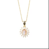 925 Ayar Gümüş Minik Oval Zultanit ve Baget Taş Kolye thumbnail 2