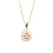 925 Ayar Gümüş Damla Zultanit ve Baget Taş Kolye thumbnail 2