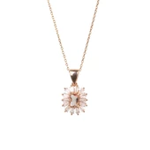 925 Ayar Gümüş Minik Dikdörtgen Zultanit ve Baget Taşlı Kolye thumbnail 2