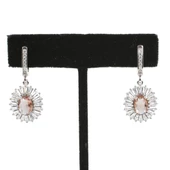 925 Ayar Gümüş Oval Zultanit ve Baget Taş Küpe thumbnail 1