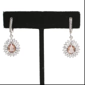 925 Ayar Gümüş Damla Zultanit ve Baget Taş Küpe thumbnail 1