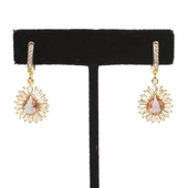 925 Ayar Gümüş Damla Zultanit ve Baget Taş Küpe thumbnail 2