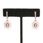 925 Ayar Gümüş Minik Dikdörtgen Zultanit ve Baget Taşlı Küpe thumbnail 2