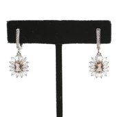 925 Ayar Gümüş Minik Dikdörtgen Zultanit ve Baget Taşlı Küpe thumbnail 1