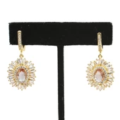 925 Ayar Gümüş Oval Zultanit, Baget ve Zirkon Taş Küpe thumbnail 3