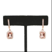 925 Ayar Gümüş Dikdörtgen Zultanit Taşlı Küpe thumbnail 2