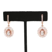 925 Ayar Gümüş Oval Zultanit ve Baget Taş Küpe thumbnail 2