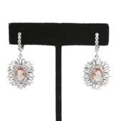 925 Ayar Gümüş Oval Zultanit, Baget ve Zirkon Taş Küpe thumbnail 1