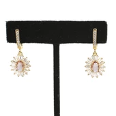 925 Ayar Gümüş Minik Oval Zultanit ve Baget Taş Küpe thumbnail 2