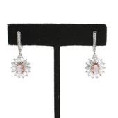 925 Ayar Gümüş Minik Oval Zultanit ve Baget Taş Küpe thumbnail 1