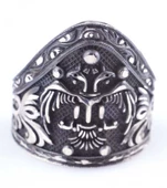 925 Ayar Gümüş Selçuklu Kartalı El Kalemli Okçu Yüzüğü thumbnail 4