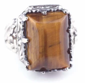 925 Ayar Gümüş Kaplangözü Taşlı Antik Tasarım Erkek Yüzük thumbnail 4