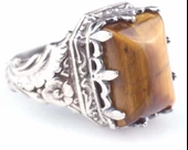 925 Ayar Gümüş Kaplangözü Taşlı Antik Tasarım Erkek Yüzük thumbnail 1