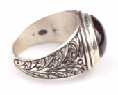 Gümüş Oniks Taşlı El Kalemli Erkek Yüzük thumbnail 5