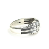 925 Ayar Gümüş Kare Onix Taşlı Erkek Yüzük thumbnail 4